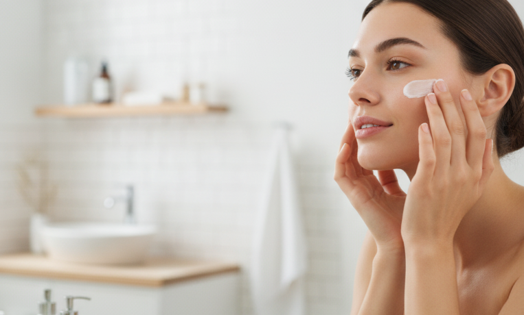 Glowing skin close-up